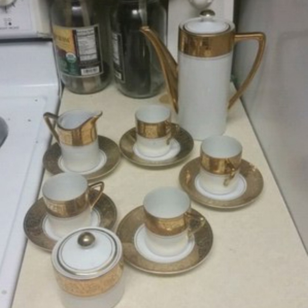 Gold plated tea set